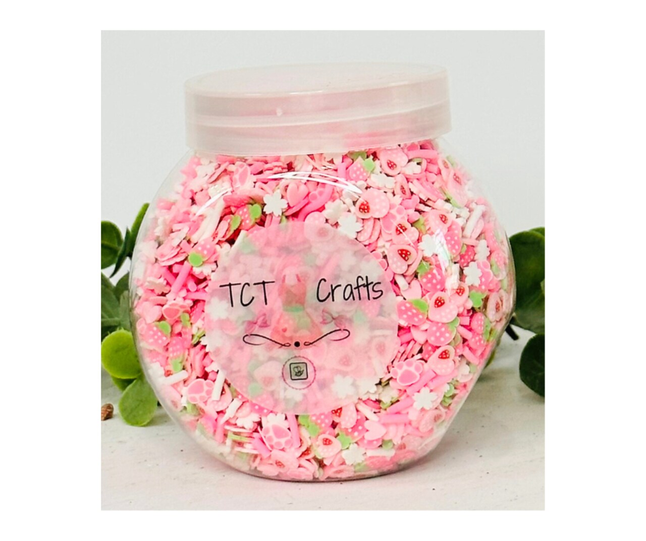 150g Pink Easter Bunny Paws Polymer Clay Sprinkle Mix - Perfect for Fake Bakes, Clay Art, Slime - Cute, Playful, and Festive